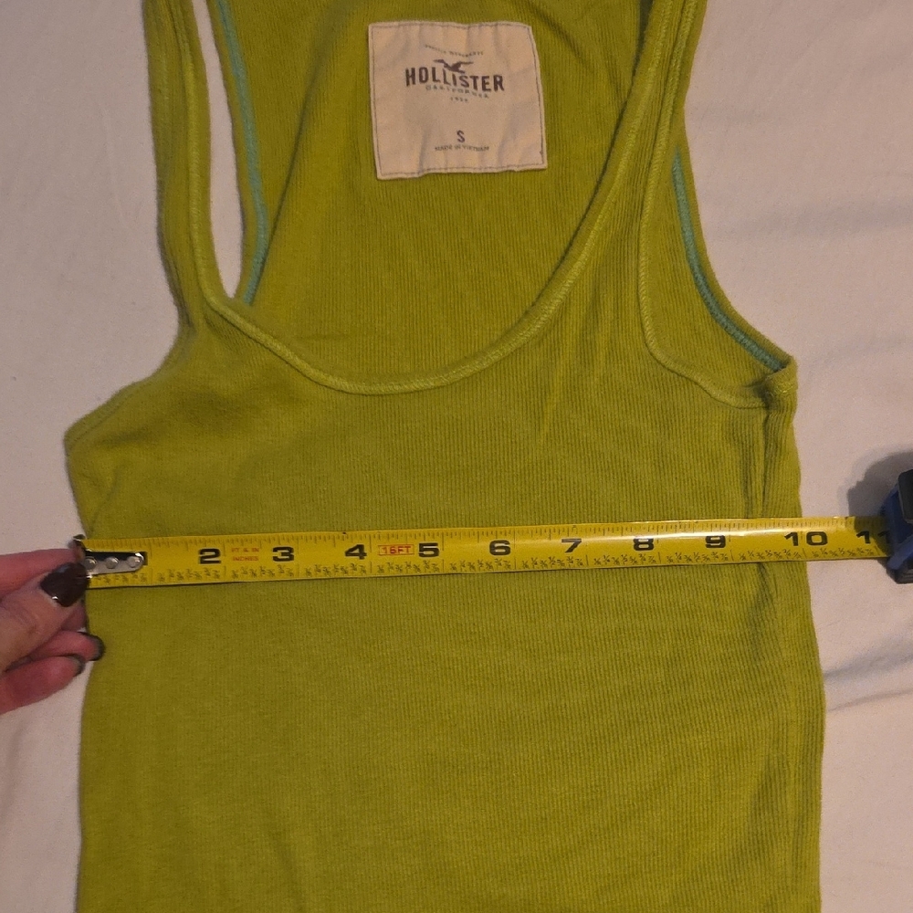 Hollister Extra Long So-Cal Stretch Women's Lime Tank Top Size Small - Picture 3 of 10